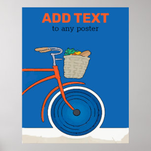 Old Bicycle, add or edit text Poster
