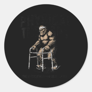 Old Bigfoot Sasquatch Physical Therapy Funny Classic Round Sticker