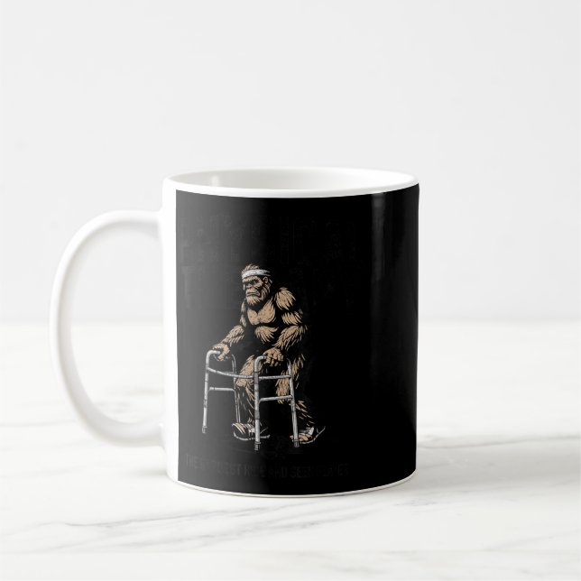 Old Bigfoot Sasquatch Physical Therapy Funny Coffee Mug (Left)