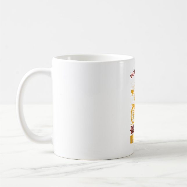 Old Biker Design | Bicycle | never underestimate  Coffee Mug (Left)
