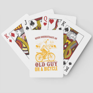 Old Biker Design   Bicycle   Never Underestimate Playing Cards