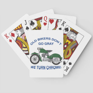 Old Bikers Playing Cards