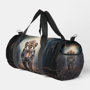 Old black and orange tiger in surreal forest No 2 Duffle Bag