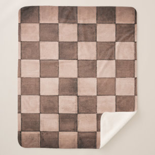 Old black and white tiled stone wall texture backg sherpa blanket