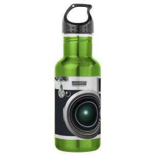 Old black camera 532 ml water bottle