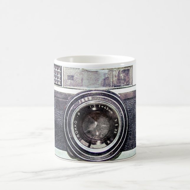 Old black camera coffee mug (Center)