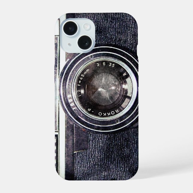 Old black camera  iPhone 15 case (Back)