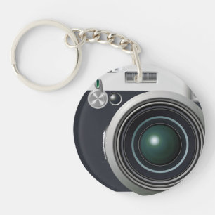 Old black camera key ring