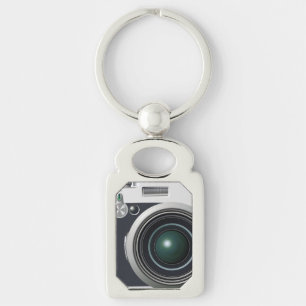 Old black camera key ring