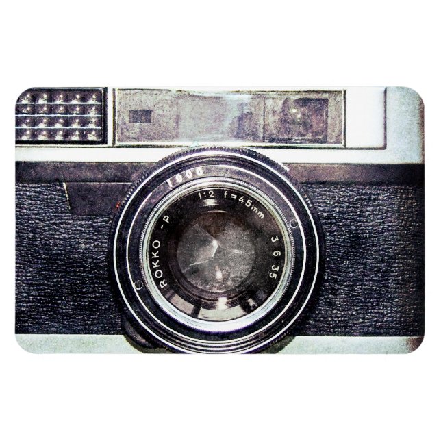 Old black camera magnet (Horizontal)
