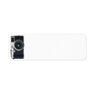 Old black camera return address label