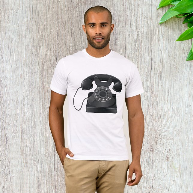 Old Black Phone Mens T-Shirt (Creator Uploaded)
