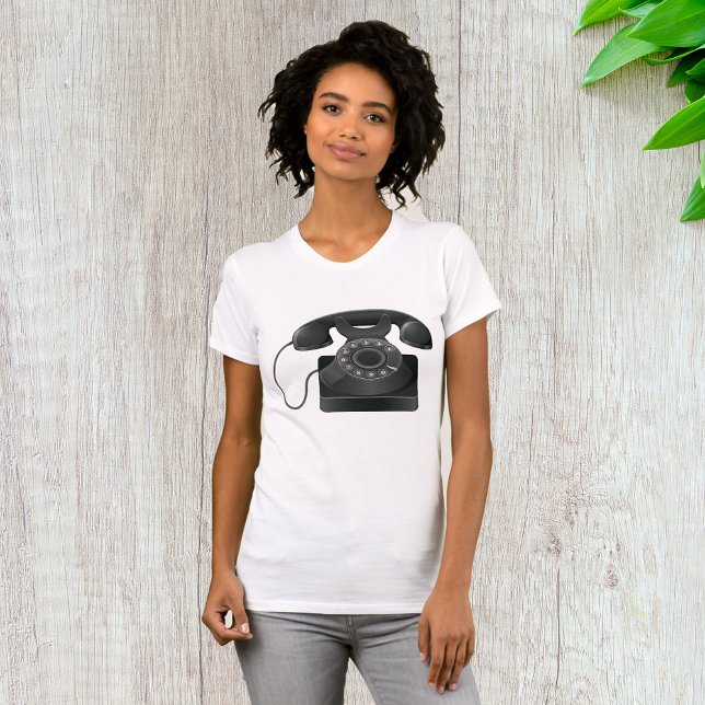 Old Black Phone Womens T-Shirt (Creator Uploaded)