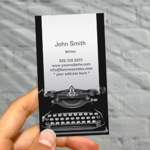 Old Black Typewriter Writer Business Card