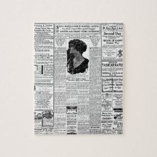 Old black & white newspaper, vintage retro advert jigsaw puzzle