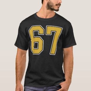 Old Black White Sports Number 67 Jersey Uniform T-Shirt