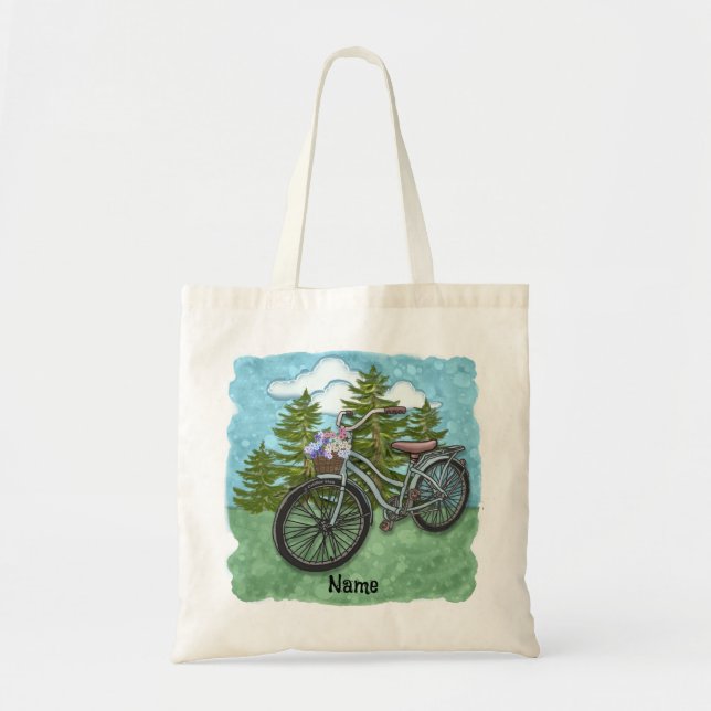 Old Blue Bike Bicycle Tote Bag (Front)