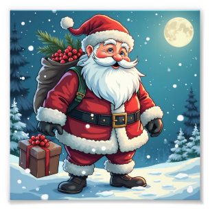 Old Blue Santa Claus Photo Print