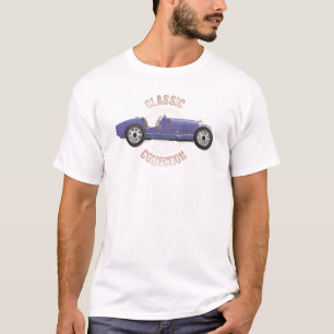 Old blue vintage racing car used on the track T-Shirt