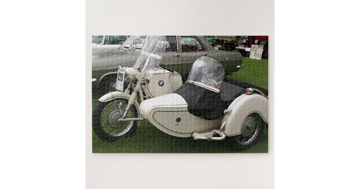 Old BMW Motorcycle with Sidecar Jigsaw Puzzle | Zazzle