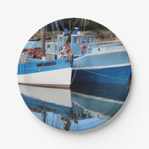 Old boats in Douarnenez Paper Plate