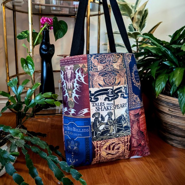 Old Book Covers (Blue & Burgundy) Tote Bag (Creator Uploaded)