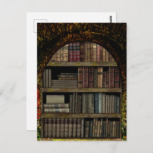 Old Book Library book lovers Postcard (Front/Back)