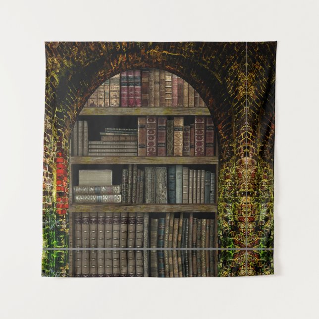 Old Book Library book lovers Tapestry (Front)
