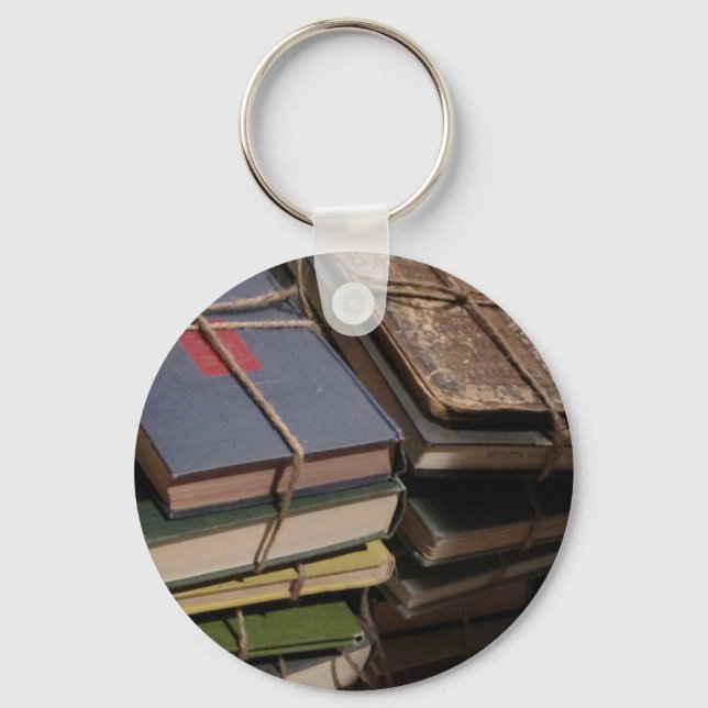 Old book stack key ring (Front)