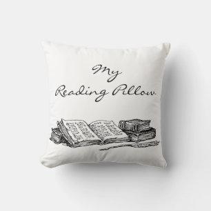Old Books and Writing Quill Custom Reading Pillow