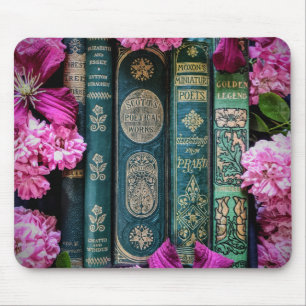 Old Books & Old Roses Mouse Pad