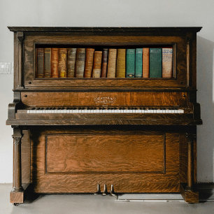 Old Books on Shelves Decoupage Tissue Paper