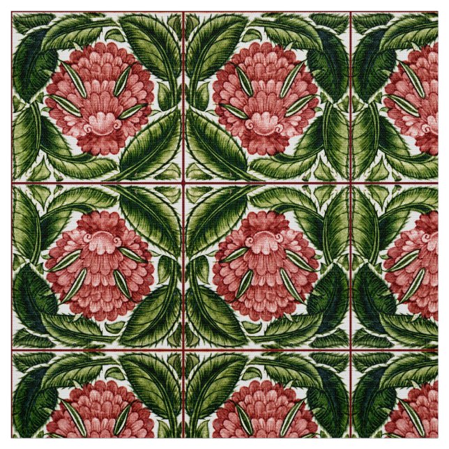 Old Botanical Victorian Design For Textiles Fabric (Swatch)