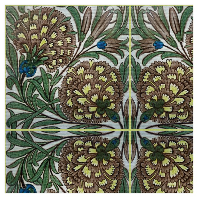 Old Botanical Victorian Design For Textiles Fabric (Swatch)
