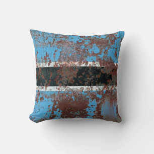 Old Botswana grunge background flagabstract, aged, Cushion