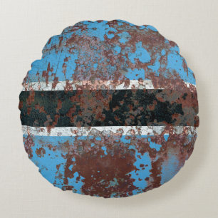 Old Botswana grunge background flagabstract, aged, Round Cushion