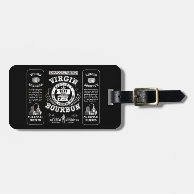 Old Bourbon Label Luggage Tag (Front Horizontal)