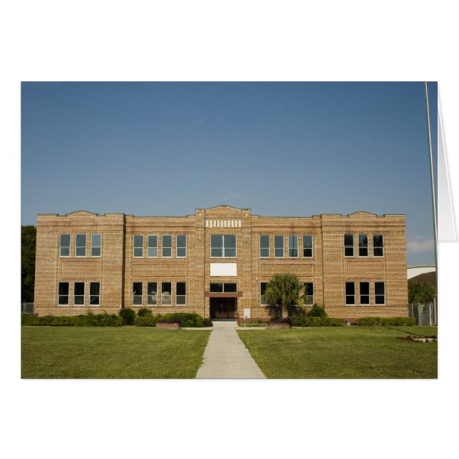 Old Brick School Building Card (Front Horizontal)