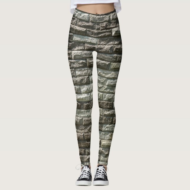 Old Brick Wall: Distressed Texture Leggings (Front)