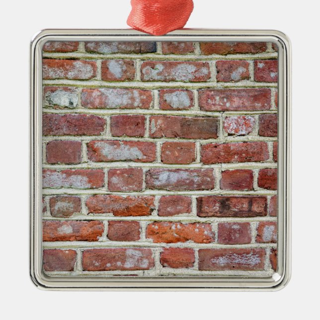 Old Brick Wall Metal Ornament (Front)