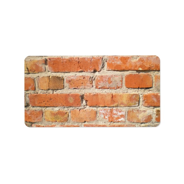 Old brick wall with peeling cladding label (Front)