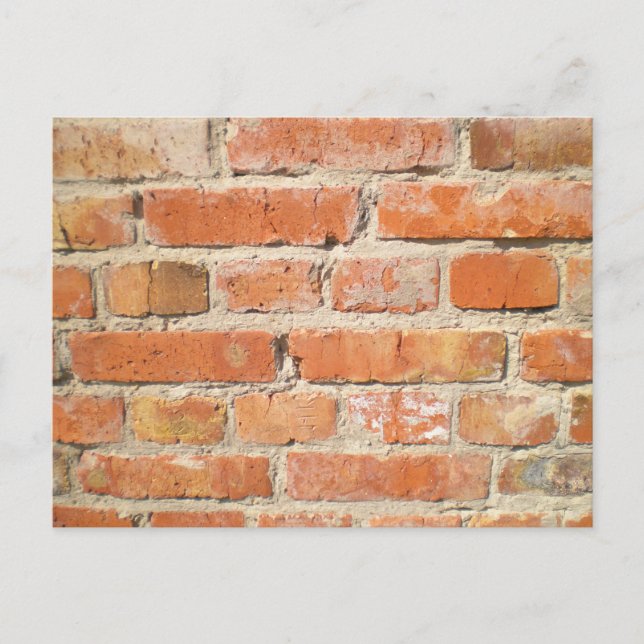 Old brick wall with peeling cladding postcard (Front)