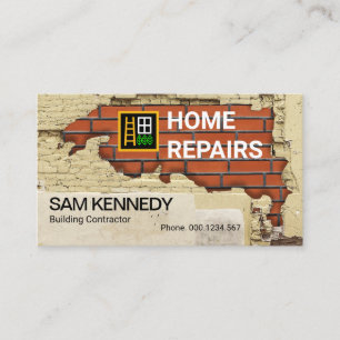 Old Brickwork Masonry Works Construction Business Card