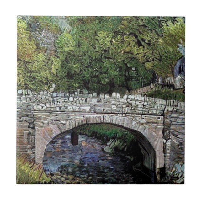 OLD BRIDGE OVER RIVER CERAMIC TILE (Front)