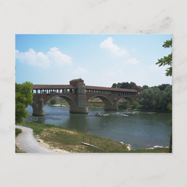 Old Bridge Pavia Postcard (Front)