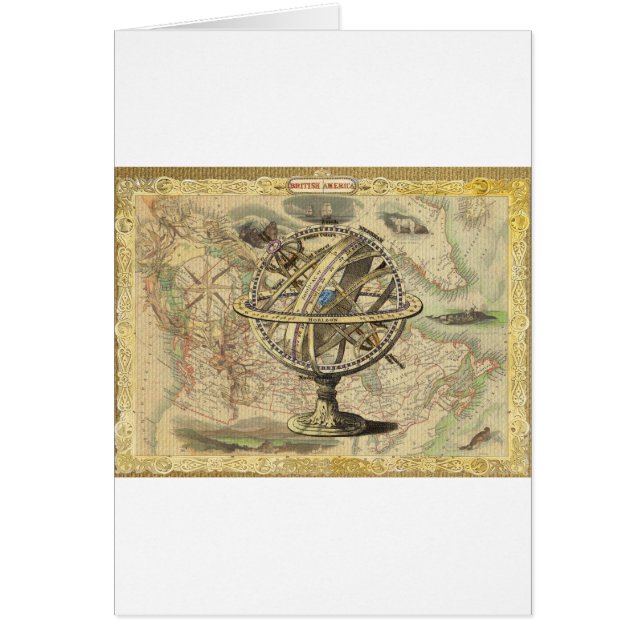 Old British America Explore Polar Bear Compass Map (Front)