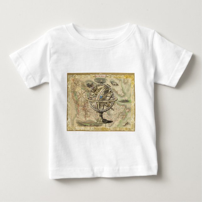 Old British America Explore Polar Bear Compass Map Baby T-Shirt (Front)