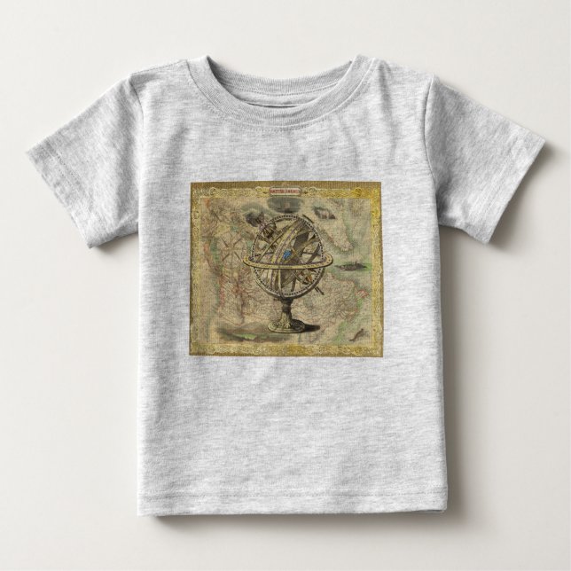 Old British America Explore Polar Bear Compass Map Baby T-Shirt (Front)