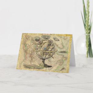 Old British America Explore Polar Bear Compass Map Card