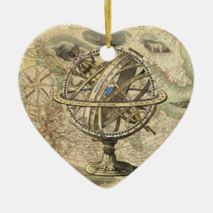 Old British America Explore Polar Bear Compass Map Ceramic Tree Decoration